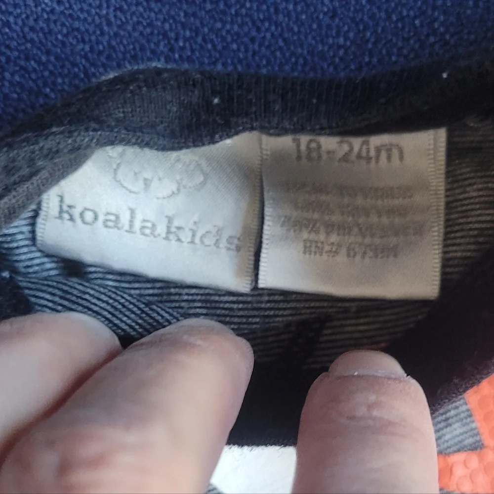 Koala Kids 18-24M Black And Grey Football Themed Bodysuit Onsie